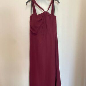 Hayley Paige Size 14 Sangria Floor Length Evening Gown - Great Condition